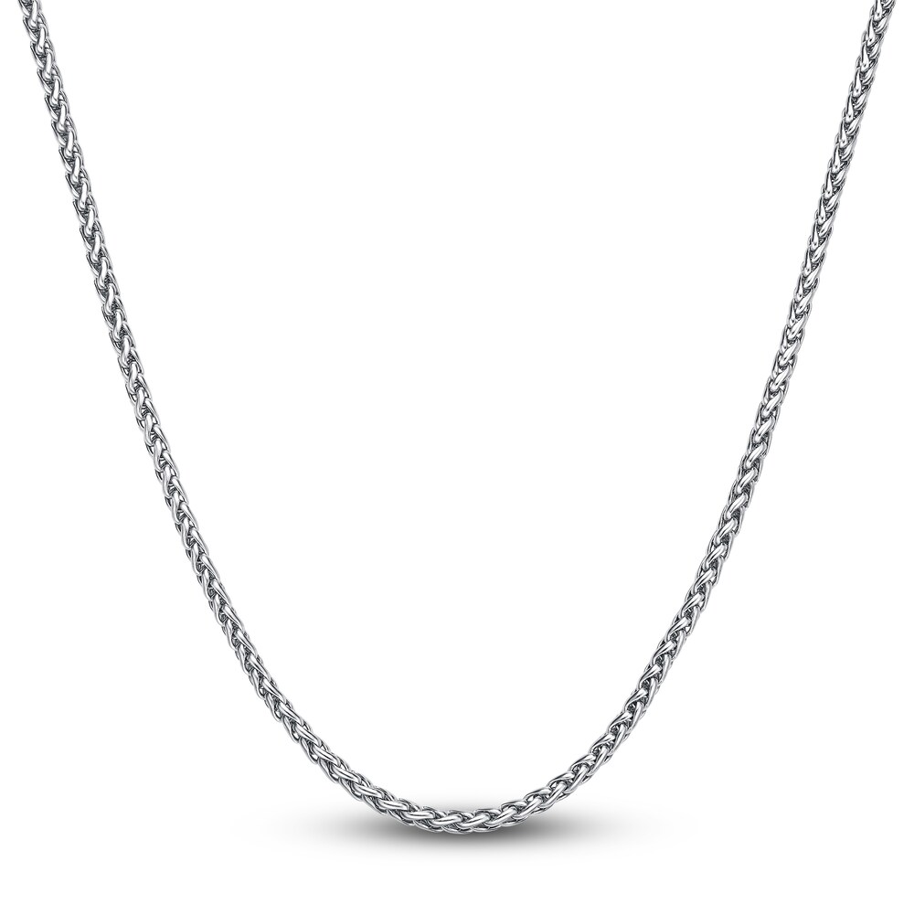 Men's Wheat Chain Necklace Stainless Steel 3mm 22" 6vxVRlQ8