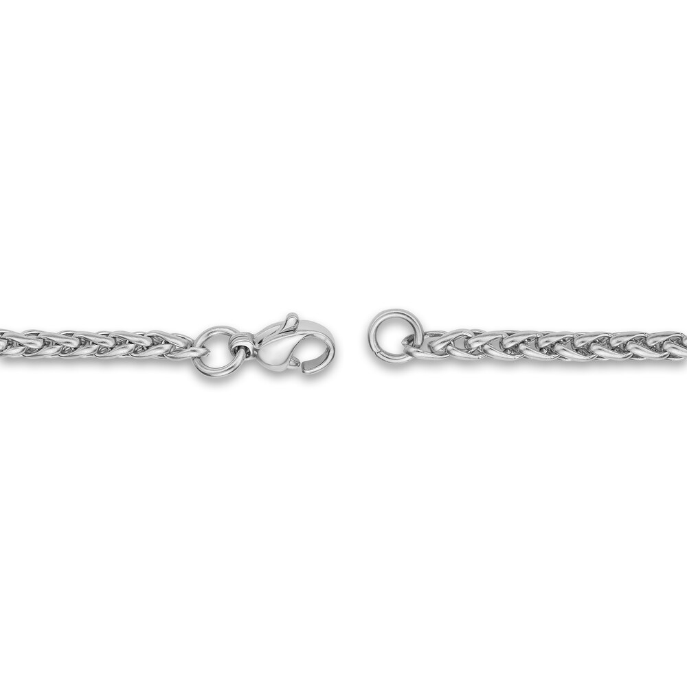 Men\'s Wheat Chain Necklace Stainless Steel 3mm 22\" 6vxVRlQ8