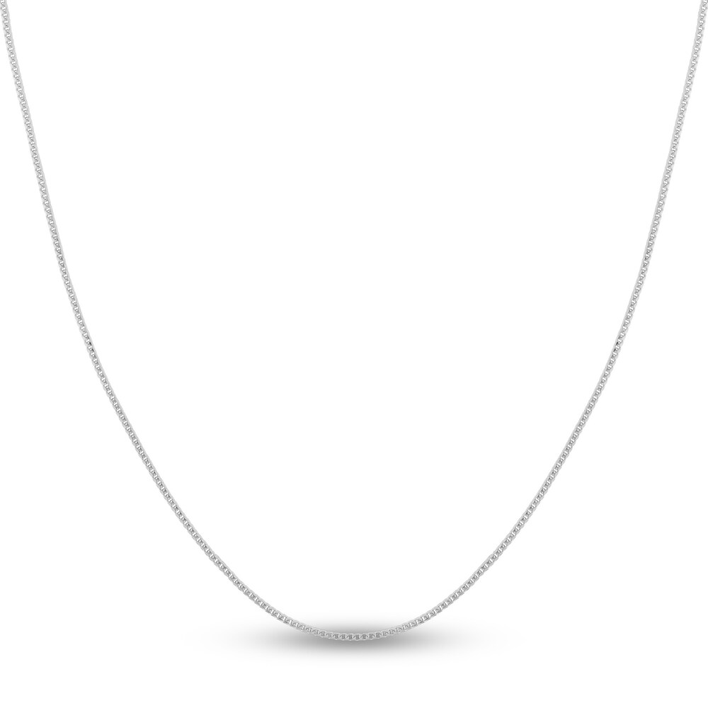 Round Franco Chain Necklace 14K White Gold 24" 6zFzlvQK