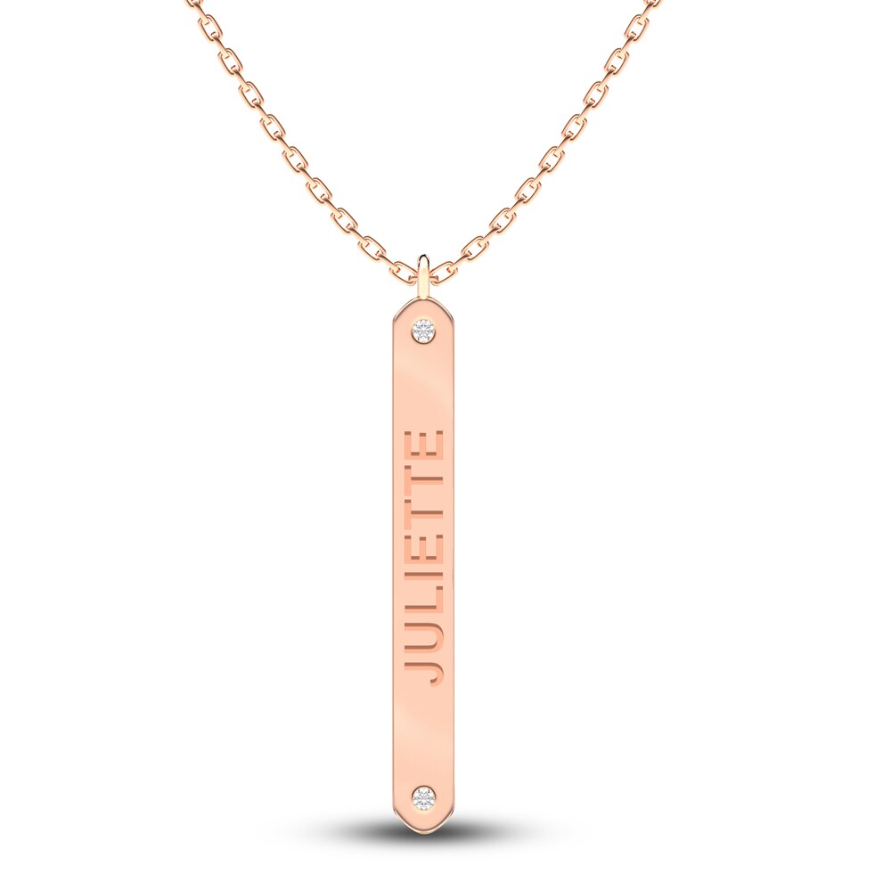 Juliette Maison Diamond Engravable Pendant Necklace Diamond Accents 10K Rose Gold 72gOwV14