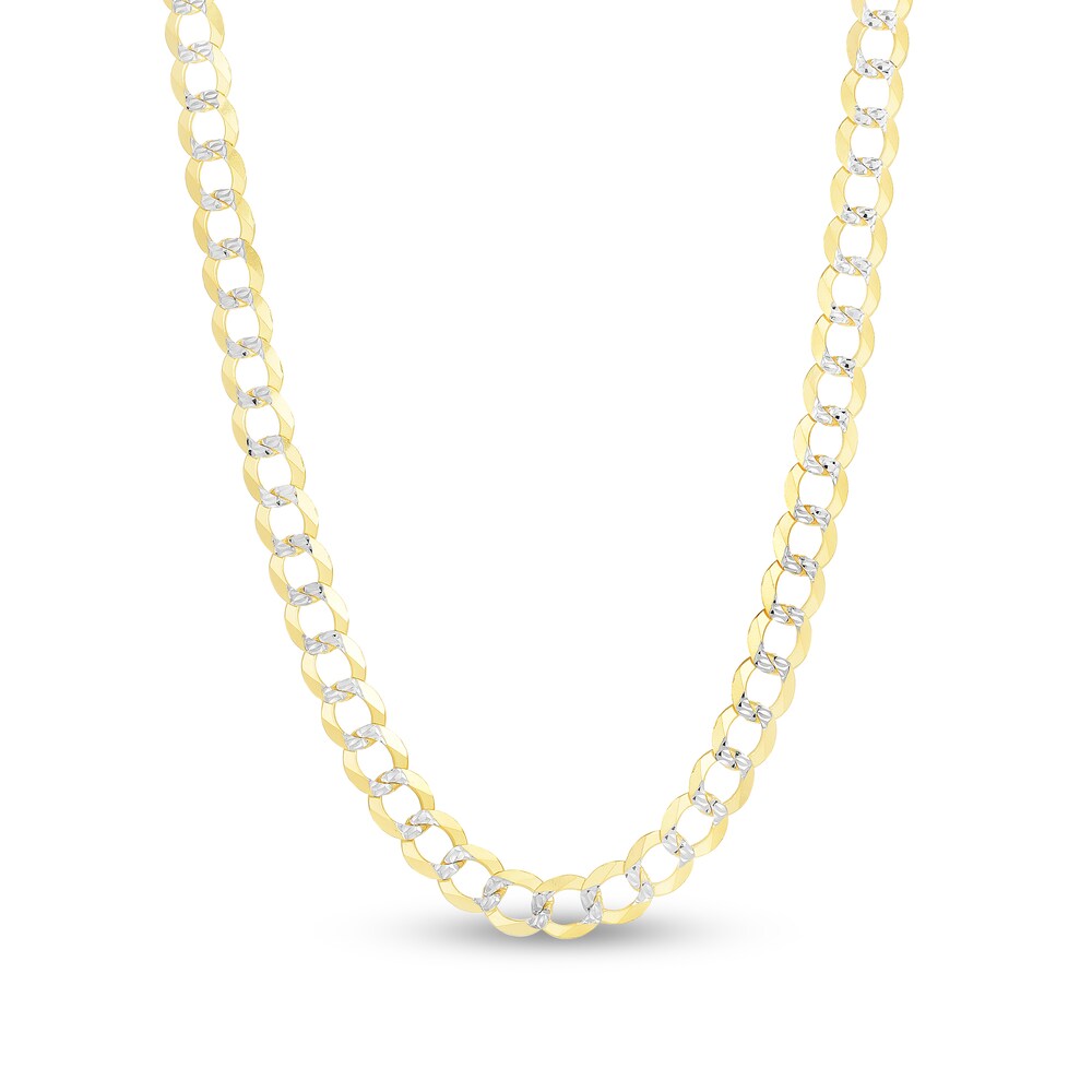 Two-Tone Curb Chain Necklace 14K Yellow Gold 26\" 74AeRw6p