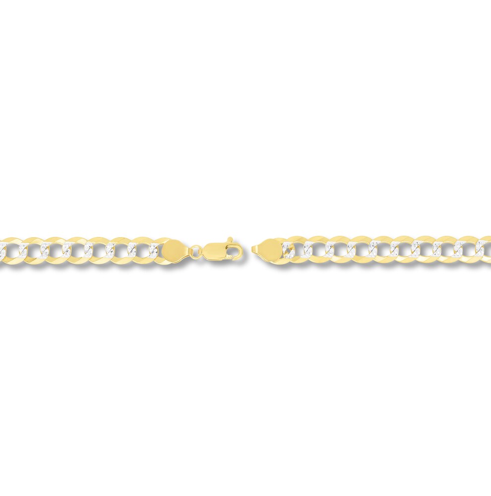 Two-Tone Curb Chain Necklace 14K Yellow Gold 26\" 74AeRw6p