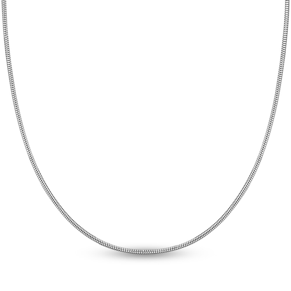 Snake Chain Necklace 14K White Gold 24" 77dGXEmh