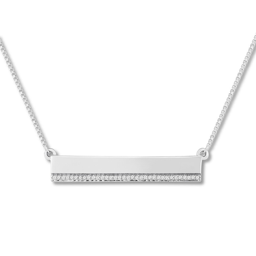 Diamond Bar Love Necklace 1/20 Carat tw Sterling Silver 78LqZmoi