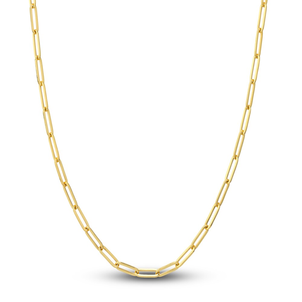 Paper Clip Chain Necklace 18K Yellow Gold 24" 3.8mm 79tZ4lpH