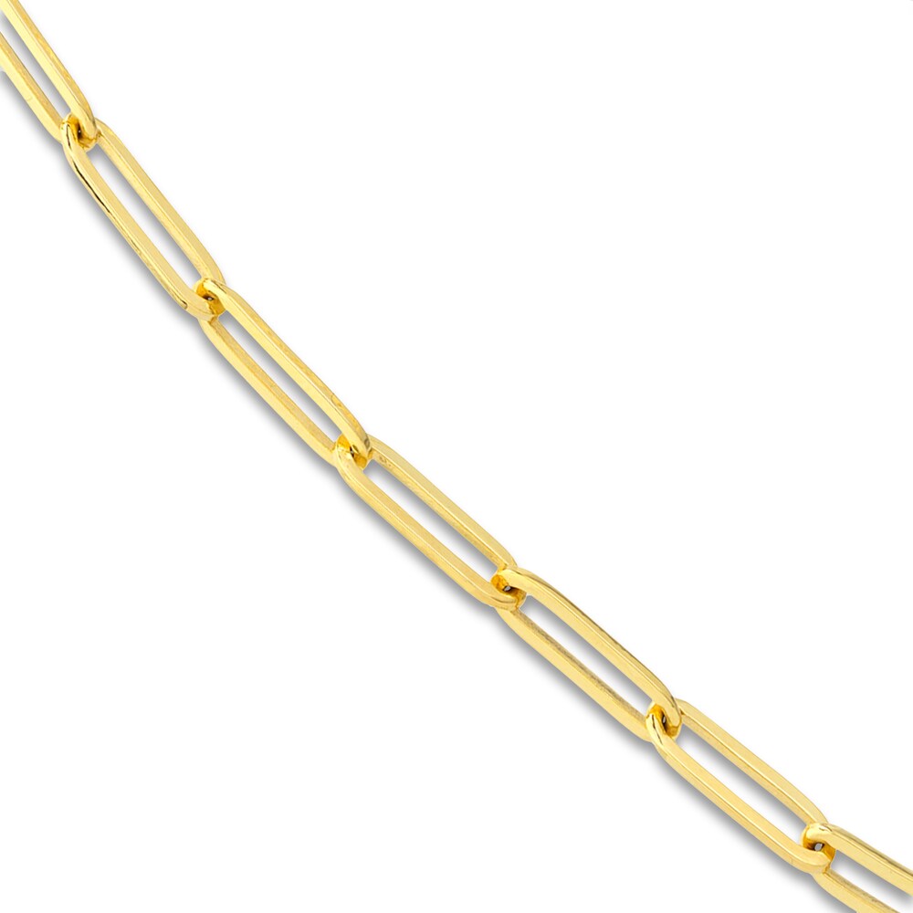 Paper Clip Chain Necklace 18K Yellow Gold 24\" 3.8mm 79tZ4lpH