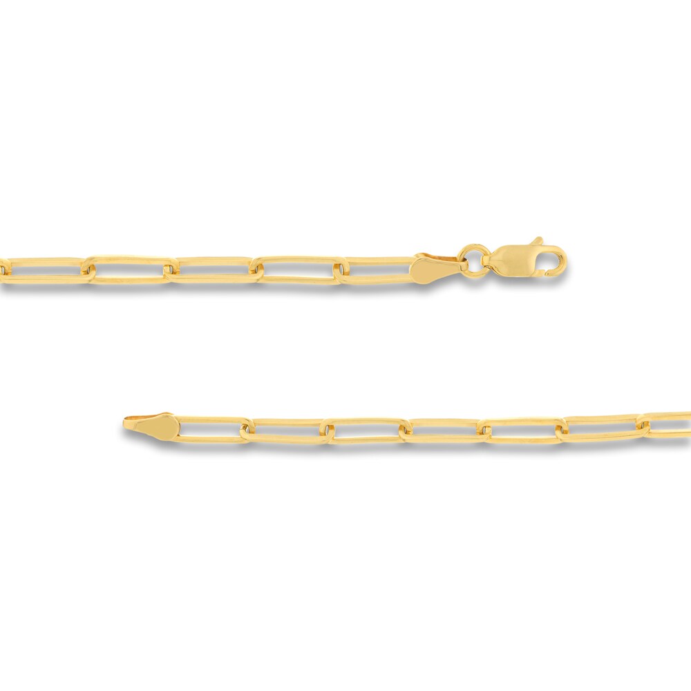 Paper Clip Chain Necklace 18K Yellow Gold 24\" 3.8mm 79tZ4lpH