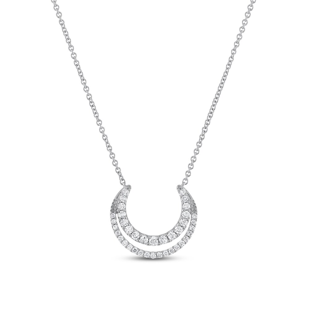 Diamond Necklace 1/4 ct tw Round 10K White Gold 7AlDyhJe