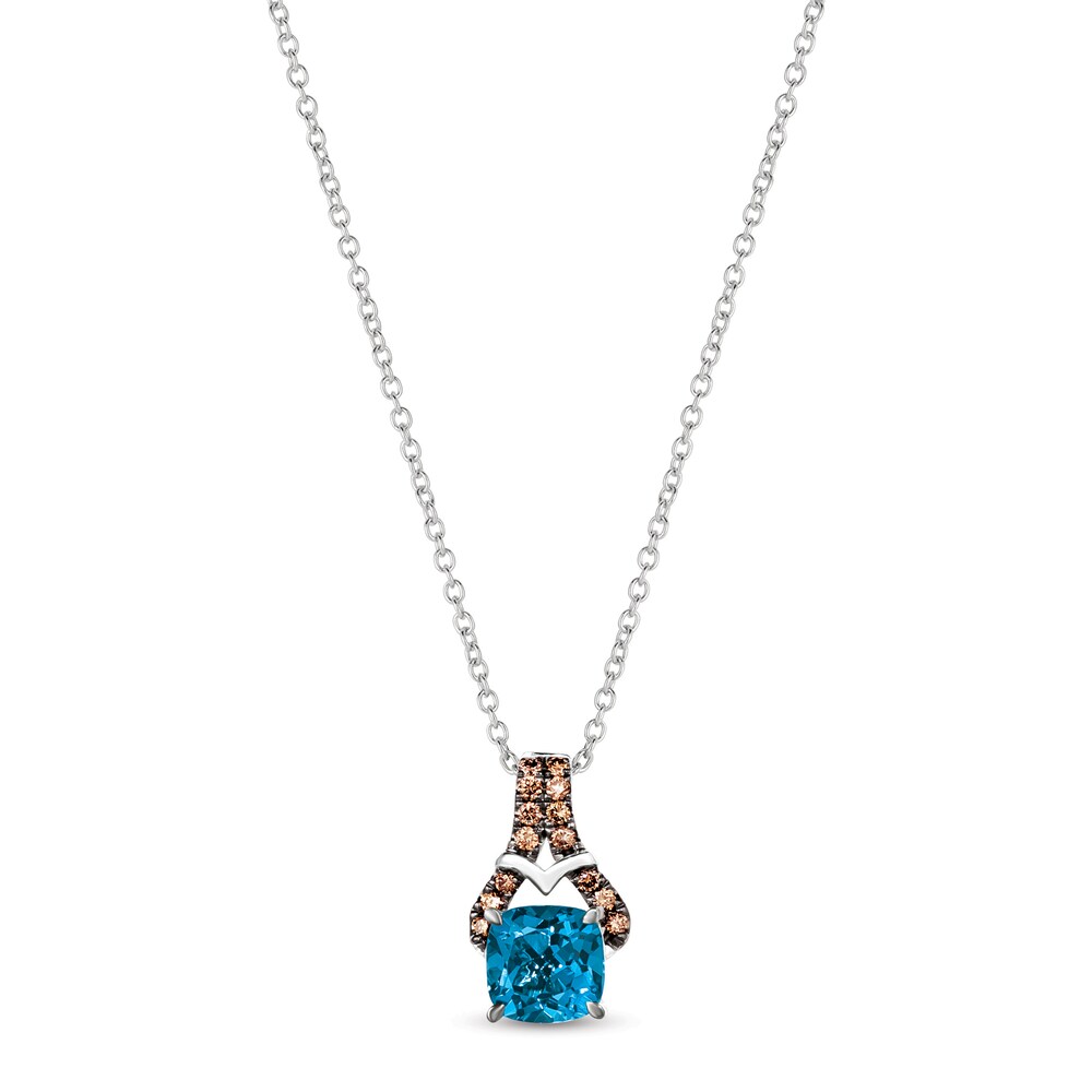 Le Vian Blue Topaz Necklace 1/10 ct tw Diamonds 14K Vanilla Gold 7FvGVJJx [7FvGVJJx]