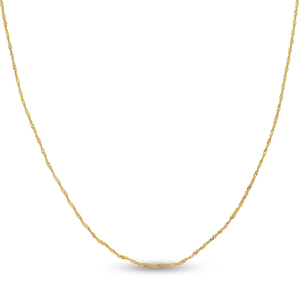 Singapore Chain Necklace 14K Yellow Gold 24" 7HgxtKR6
