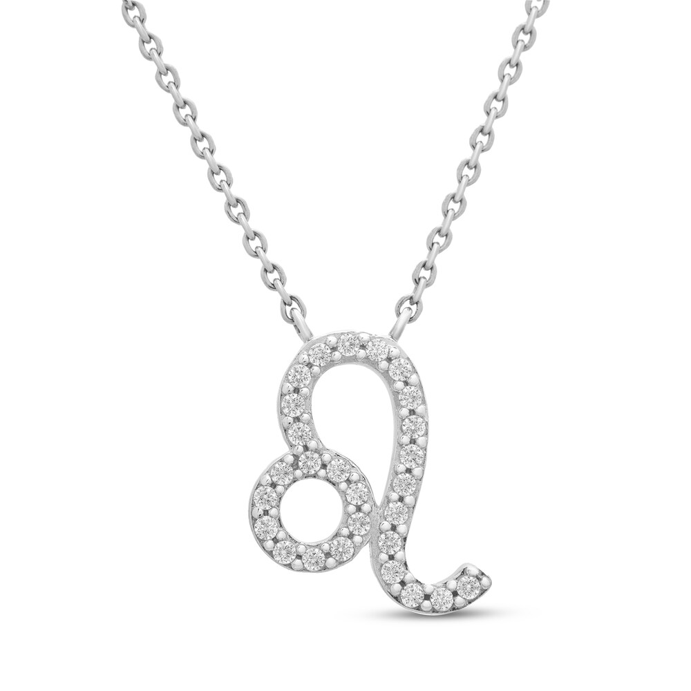 Diamond Leo Necklace 1/10 ct tw 10K White Gold 7Hw6SADF