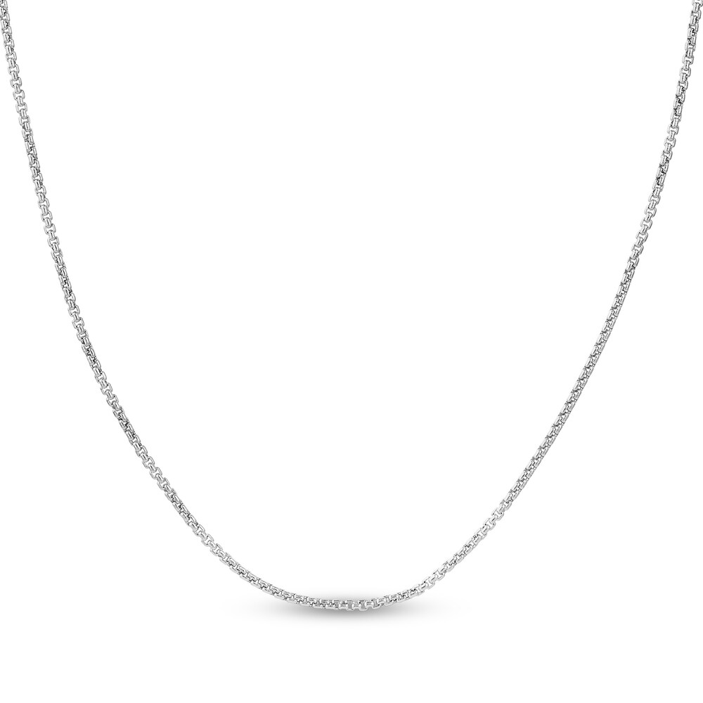 Hollow Round Box Chain Necklace 14K White Gold 16" 7MwL4hXB