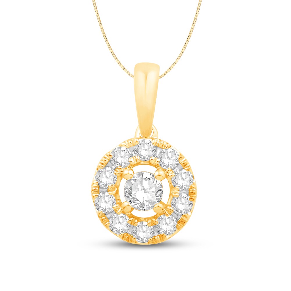 Hearts Desire Diamond Necklace 3/8 ct tw Round 18K Yellow Gold 7PEzYsPy