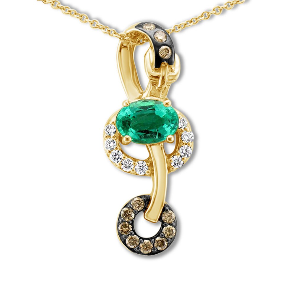 Le Vian Emerald Necklace 1/4 ct tw Diamonds 14K Honey Gold 7XQfj0qu