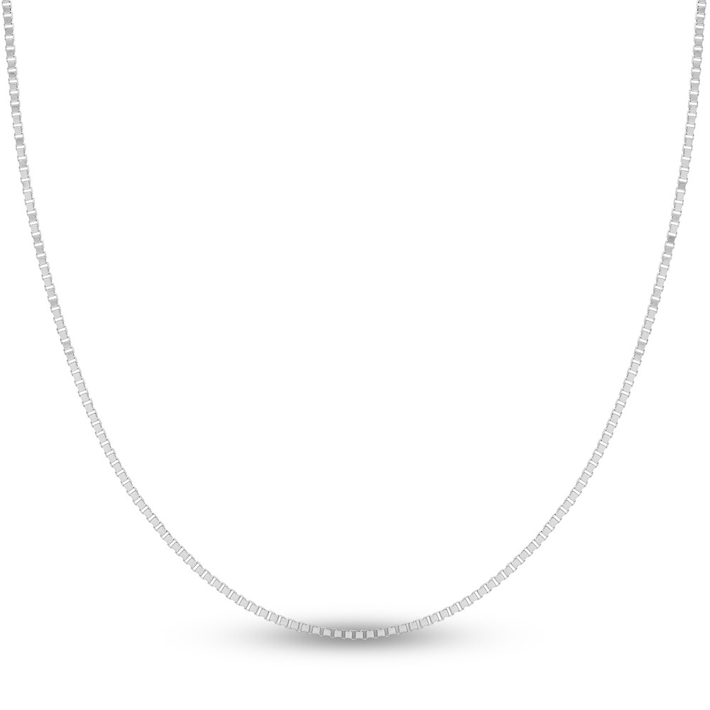 Box Chain Necklace 14K White Gold 24" 7ZUbY5qN