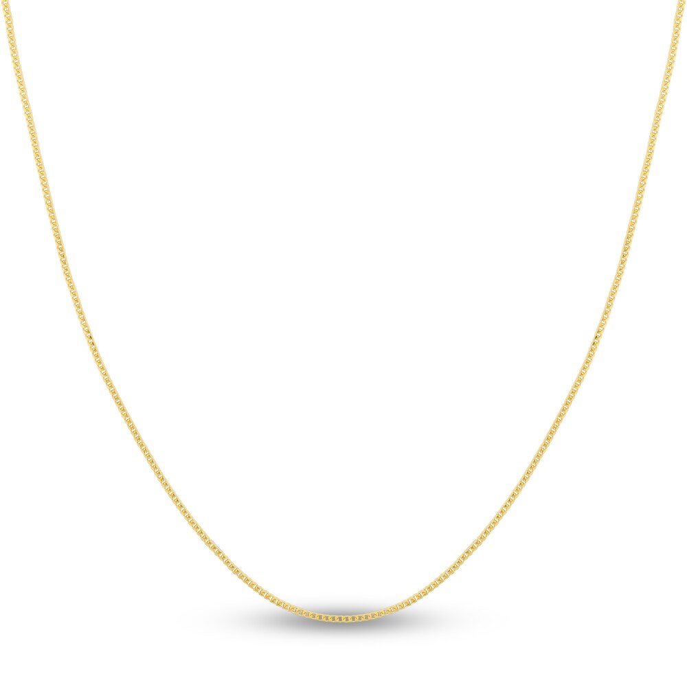 Round Franco Chain Necklace 14K Yellow Gold 18\" 7bTTt0MP