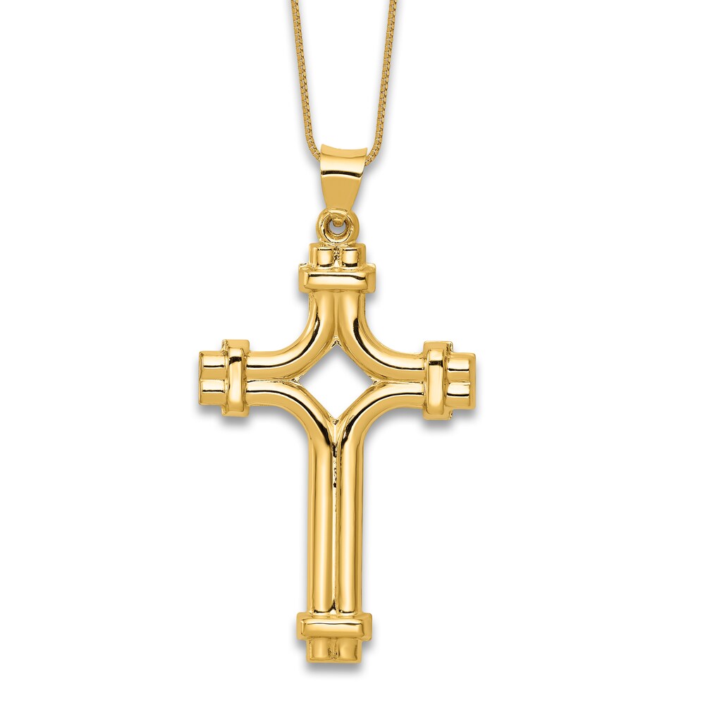 Cross Pendant Necklace 14K Yellow Gold 18" 7fk6NnJm