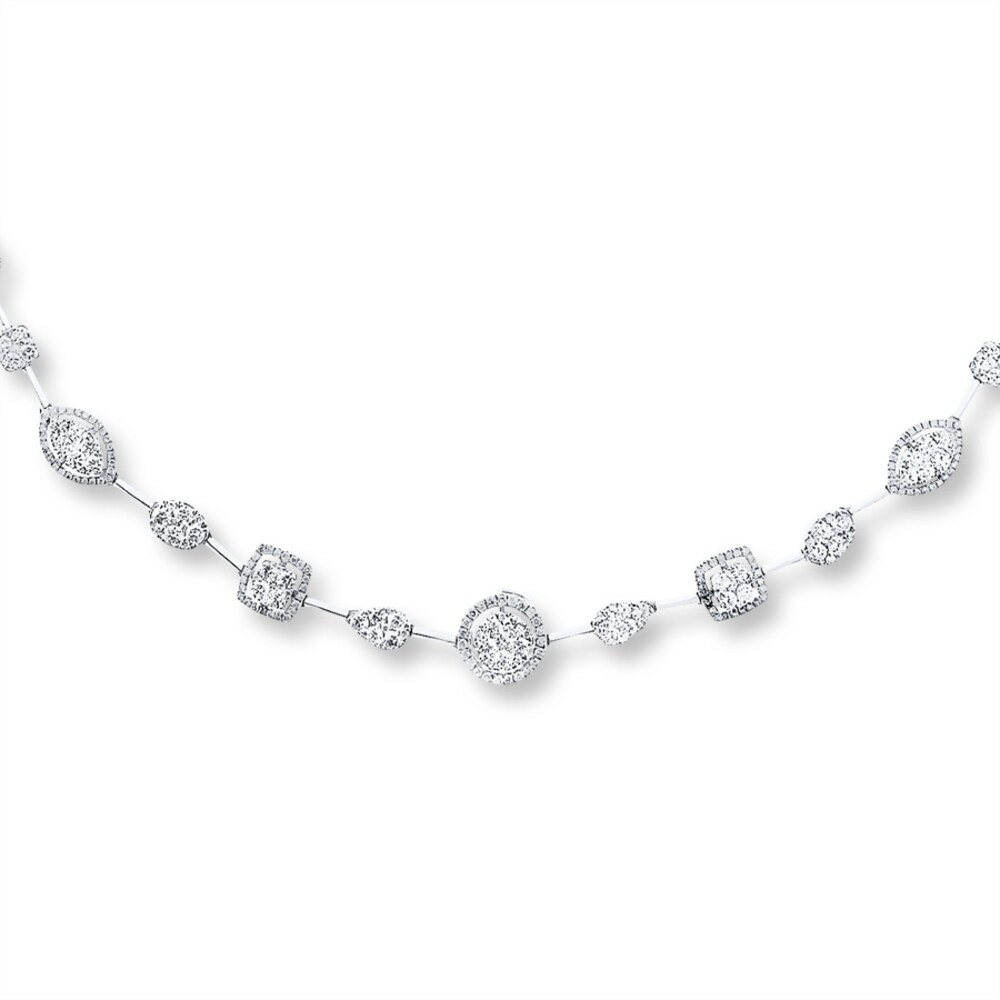 Diamond Necklace 3-3/4 ct tw Round-cut 14K White Gold 7gGPZCqQ