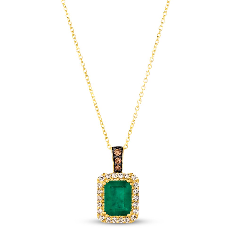 Le Vian Natural Emerald Necklace 1/4 ct tw Diamonds 14K Honey Gold 7luHxdsU