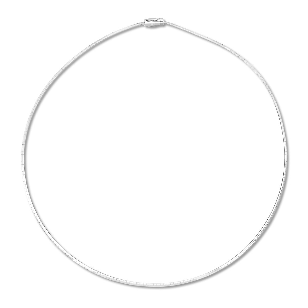 Omega Chain Necklace 14K White Gold 16" 7oZsOKDa