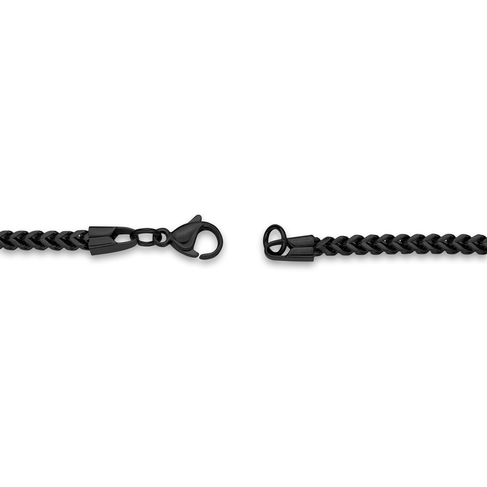 Men\'s Foxtail Chain Black Ion-Plated Stainless Steel 2.5mm 22\" 7qahufLW