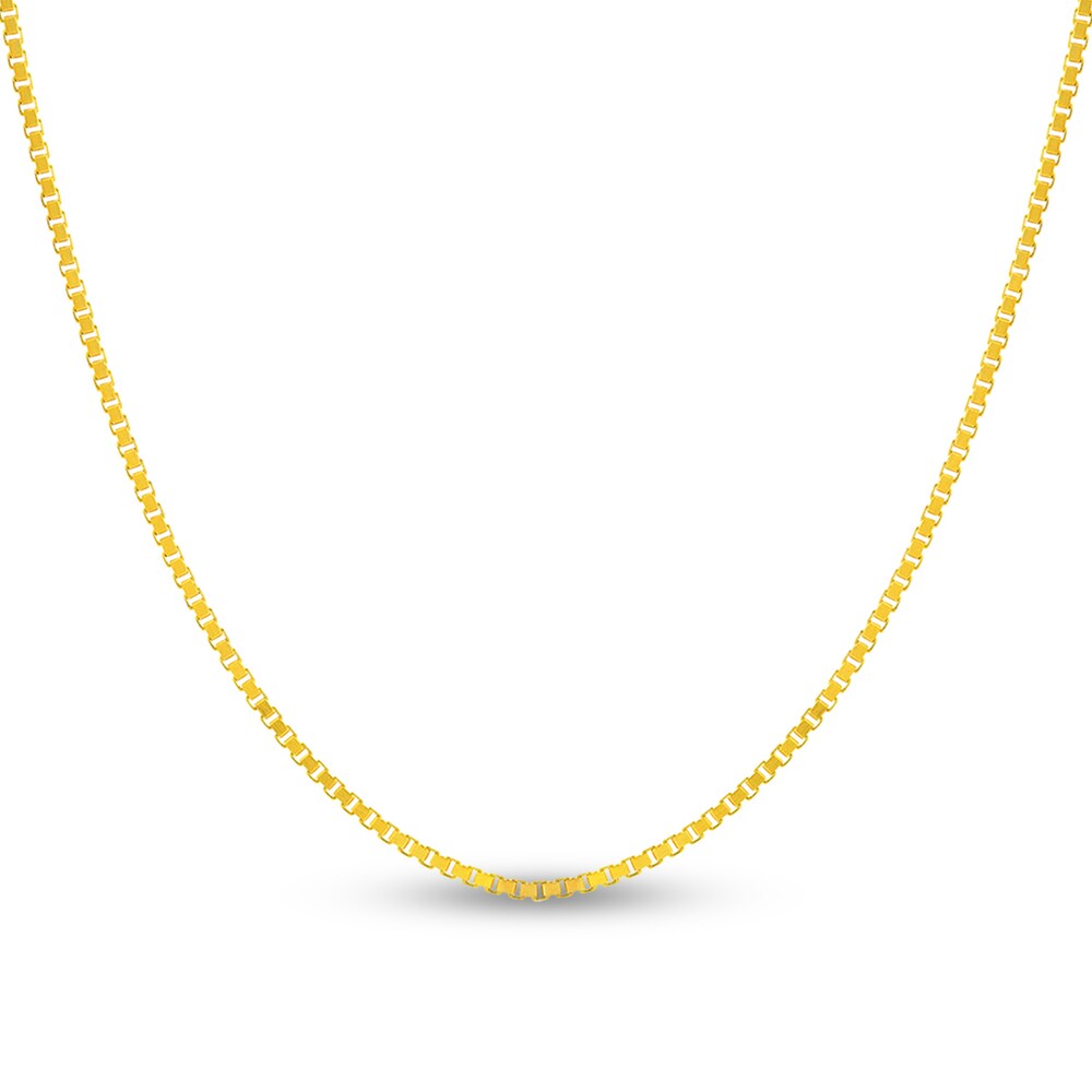 Box Chain Necklace 14K Yellow Gold 30" 7rPr8EpW