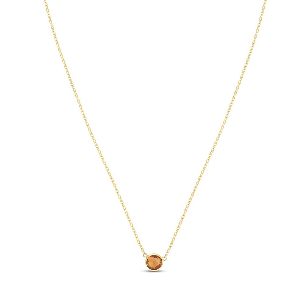 Natural Citrine Necklace 14K Yellow Gold 7ub0nu0q