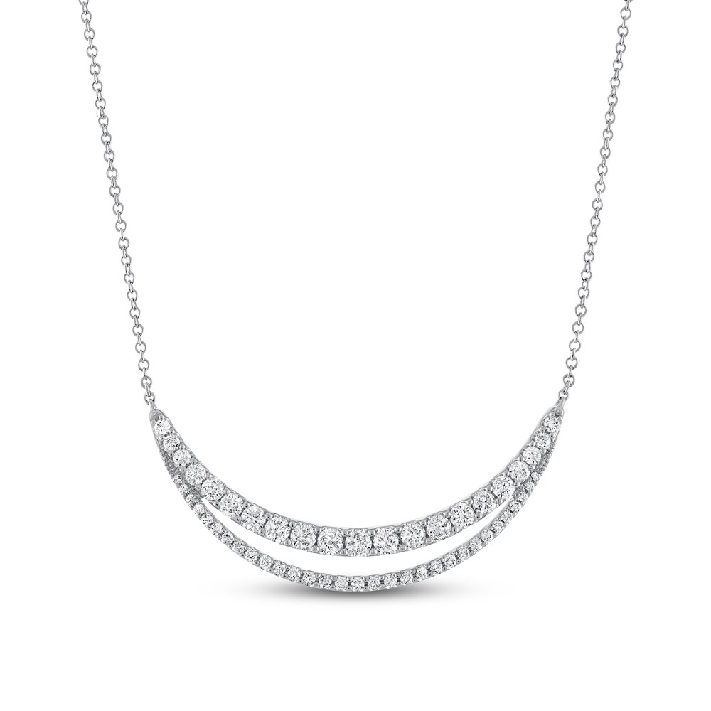 Diamond Necklace 1 ct tw Round 14K White Gold 7uqsKdzK