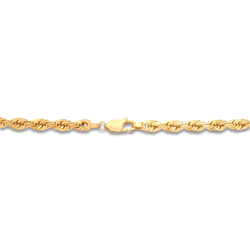 Solid Glitter Rope Necklace 10K Yellow Gold 22\" 4.4mm 81gQGC0V