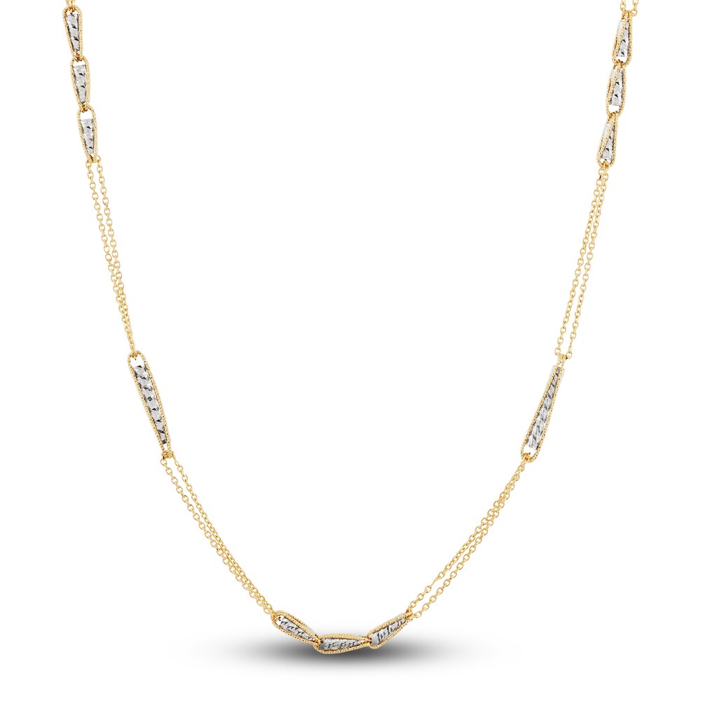 Italia D'Oro Triangle Chain Necklace 14K Yellow Gold 19" 81nbNFm0