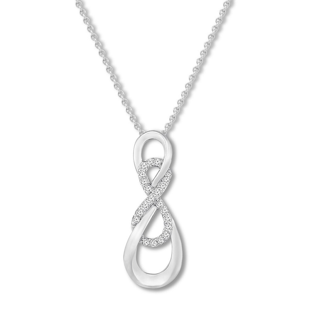 Diamond Infinity Necklace 1/10 carat tw Sterling Silver 87BrQ1Mt