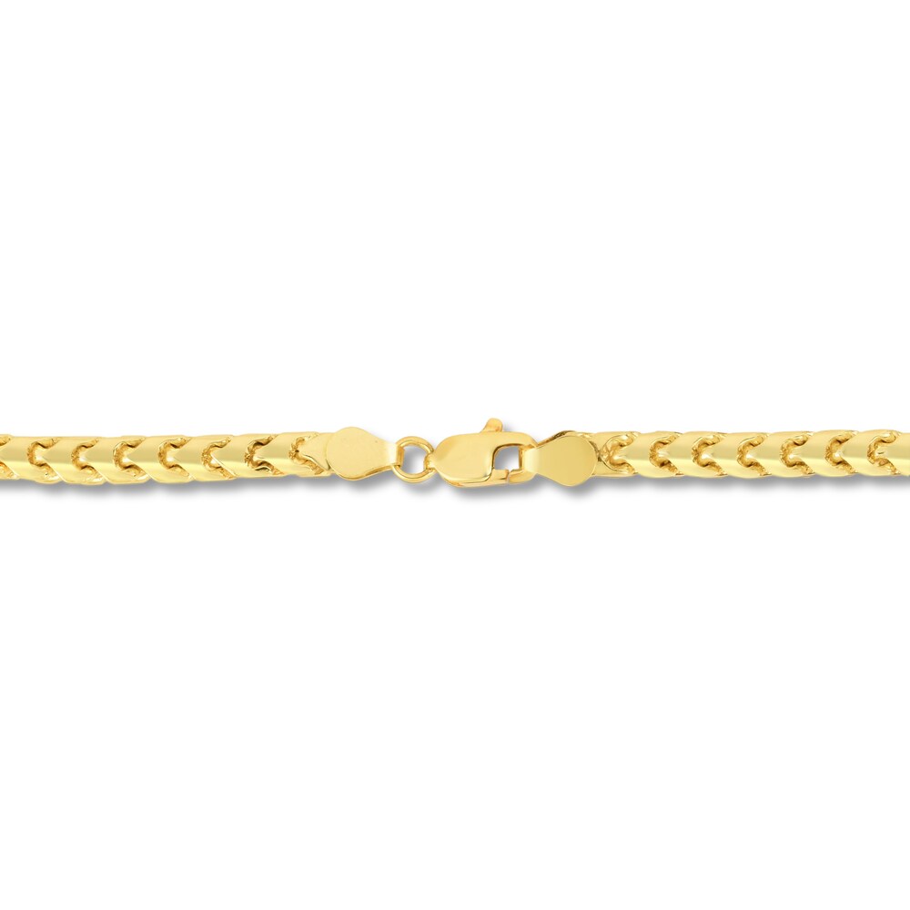 Round Franco Chain Necklace 14K Yellow Gold 24\" 8JMuc79a