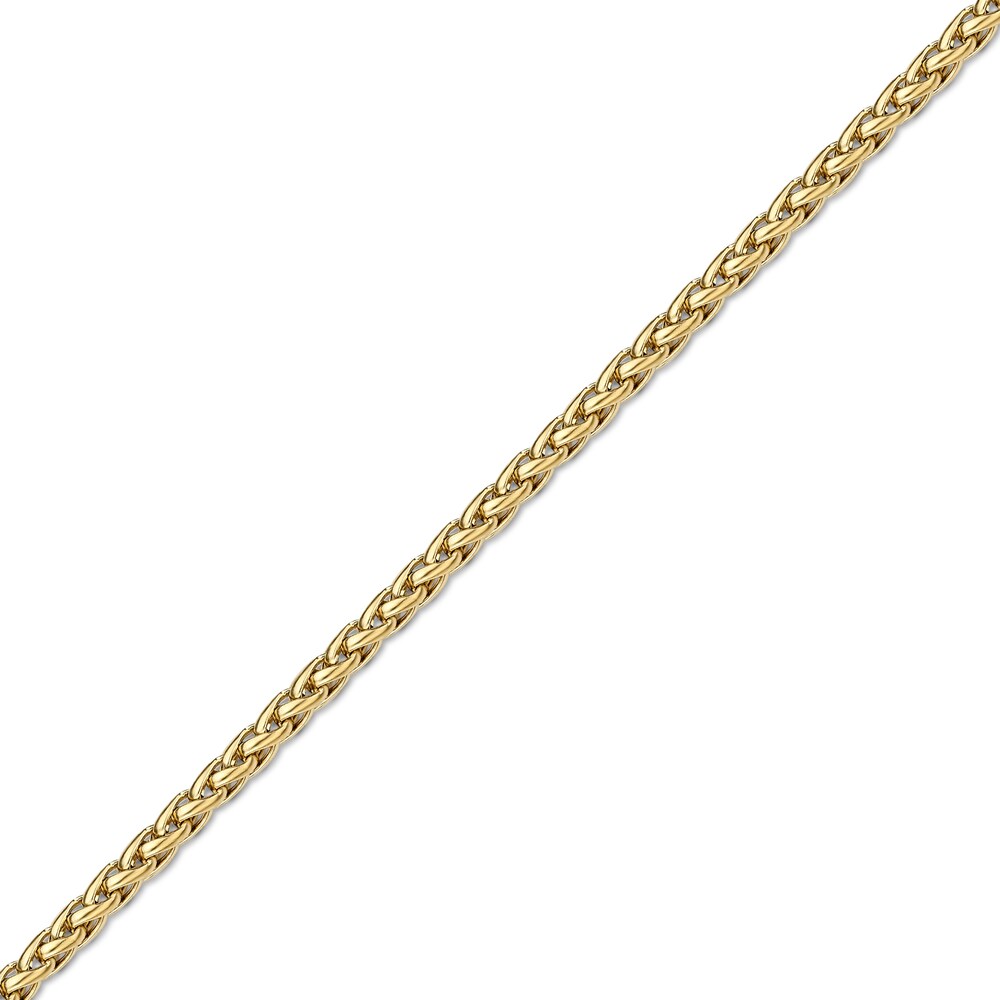 Wheat Chain Necklace Yellow Ion-Plated Stainless Steel 22\" 8Oqf83HV
