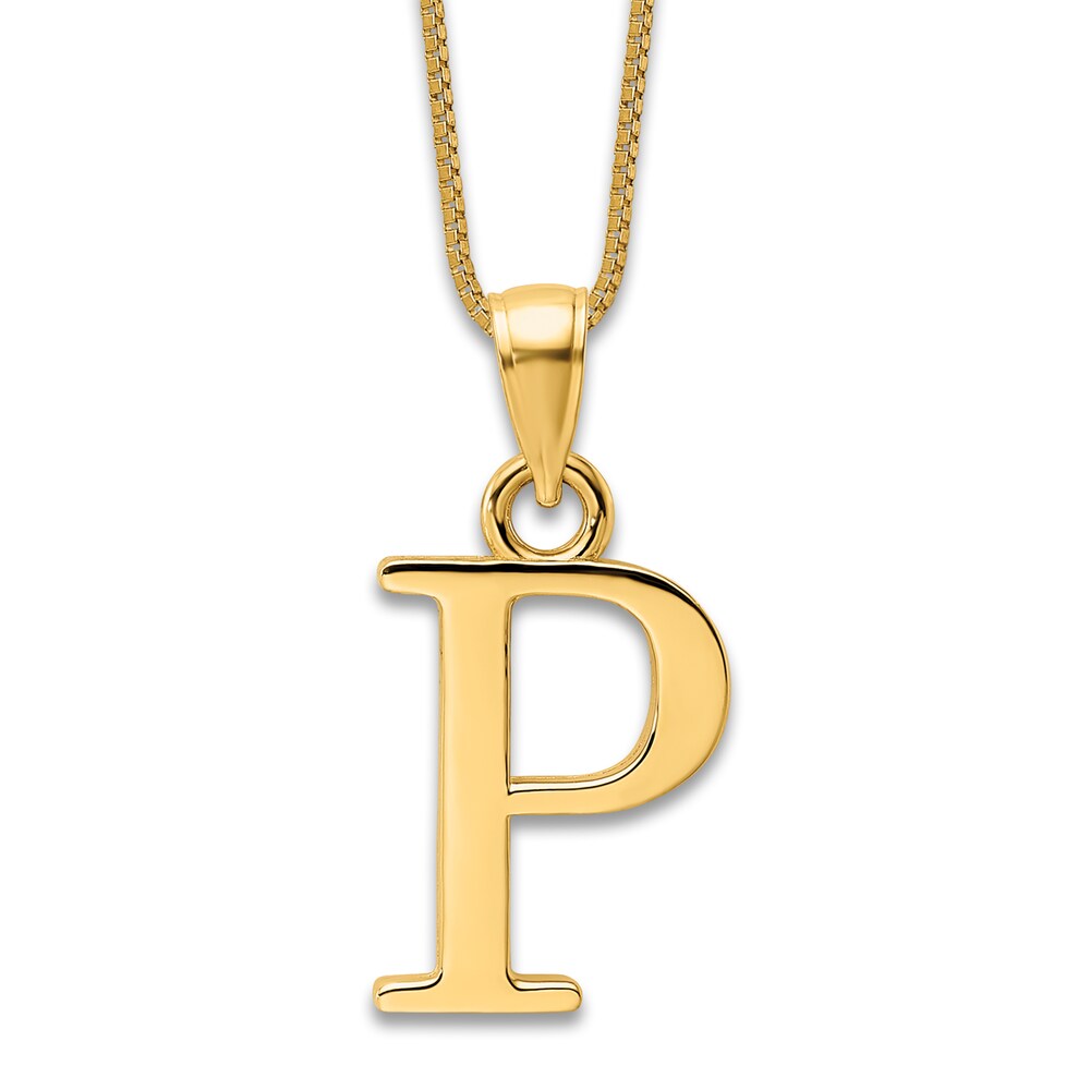 Initial P Charm 14K Yellow Gold 18" 8Rpip8Bm