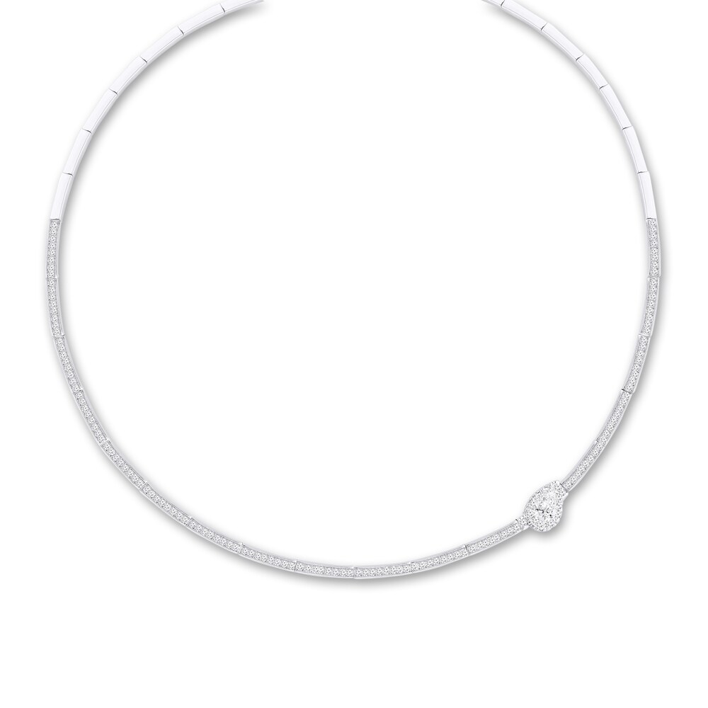 Diamond Tennis Necklace 2 ct tw Pear/Round 14K White Gold 8TJ5yKR1