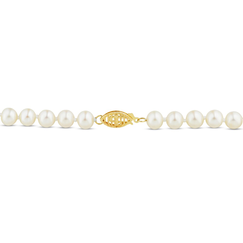Cultured Pearl Necklace 14K Yellow Gold 16\" 8gXsLXB9