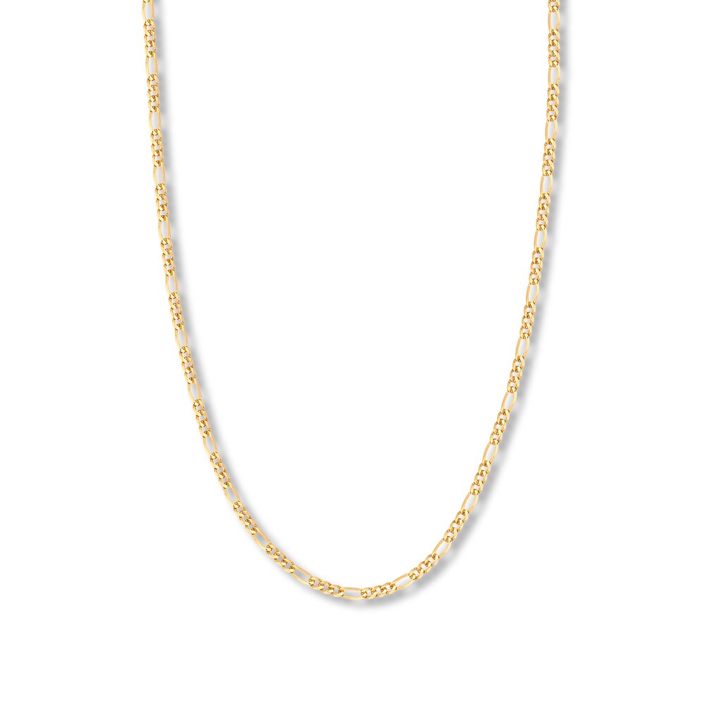 22" Figaro Chain Necklace 14K Yellow Gold Appx. 3.2mm 8kCytqHO