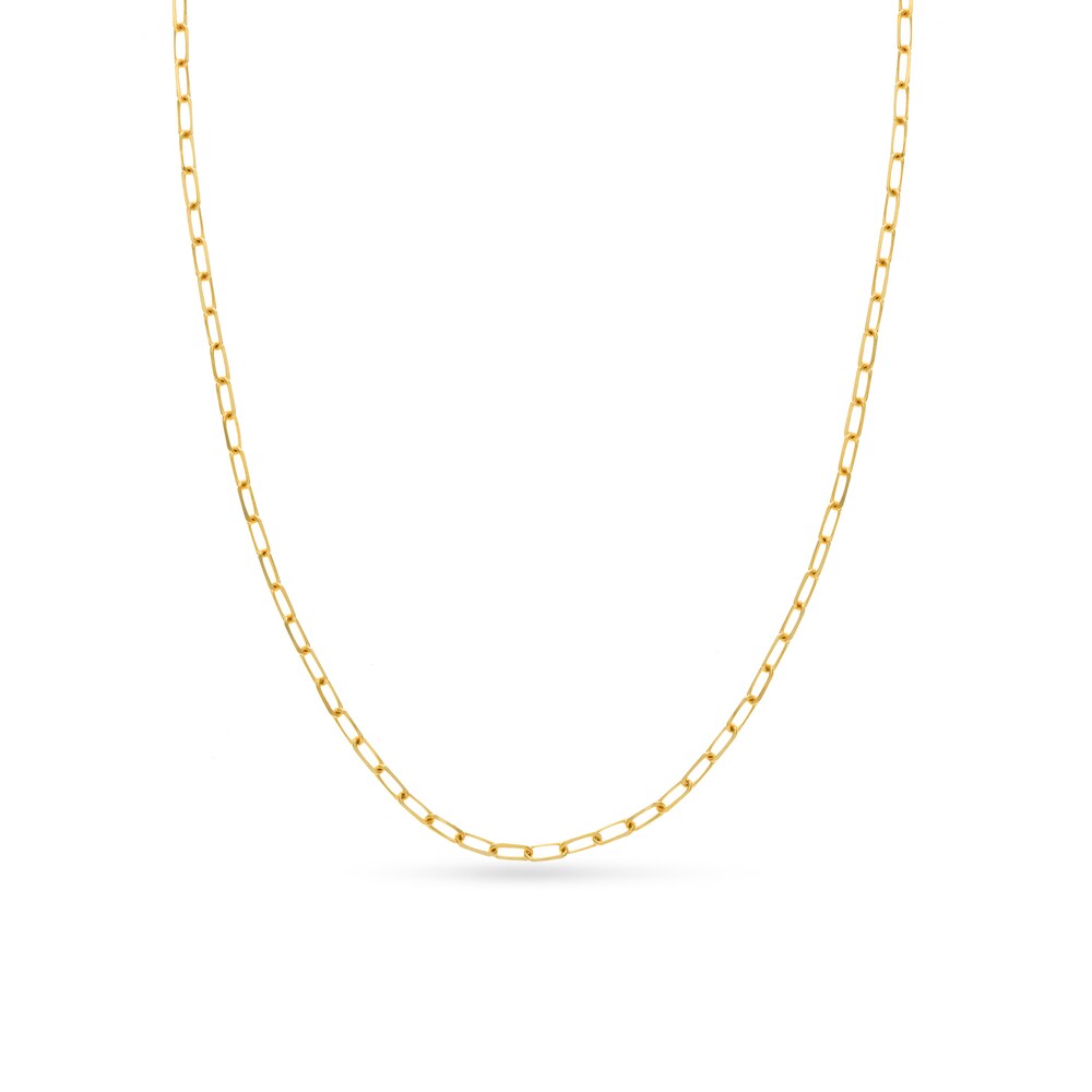 Paper Clip Chain Necklace 14K Yellow Gold 18" 8kbkViUs