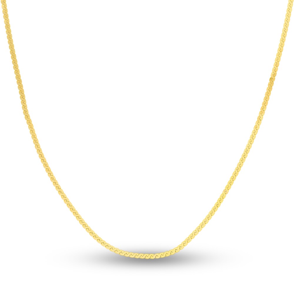 Serpentine Chain Necklace 14K Yellow Gold 16" 8kucZtT8