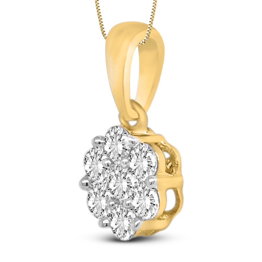 Diamond Necklace 1/2 ct tw Round 14K Yellow Gold 8nV85nLw