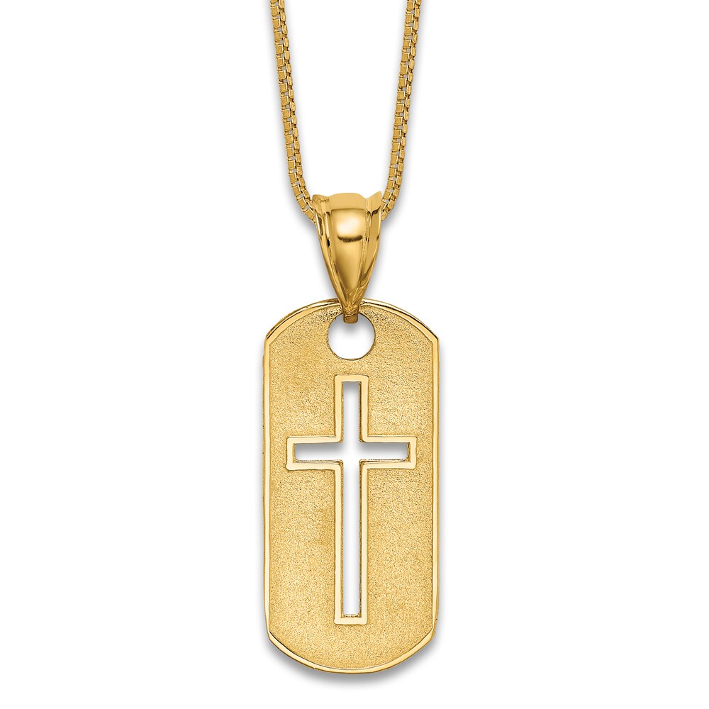 Cross Pendant Necklace 14K Yellow Gold 18\" 8qJ2jwKg