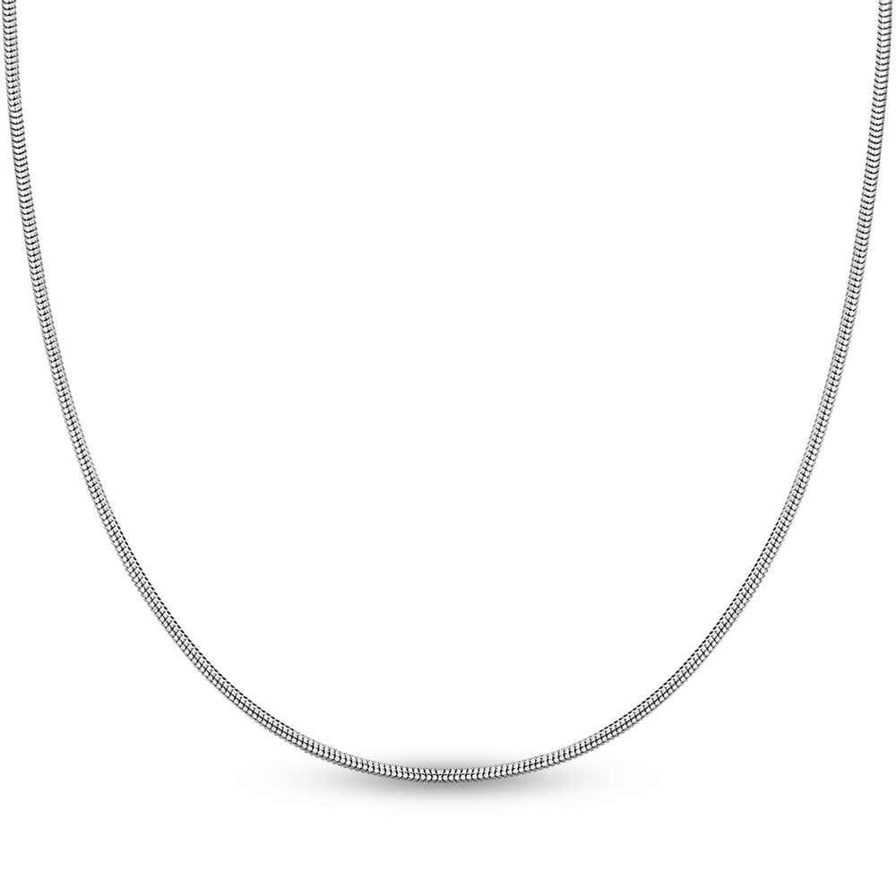 Snake Chain Necklace 14K White Gold 18" 8sBULFBQ