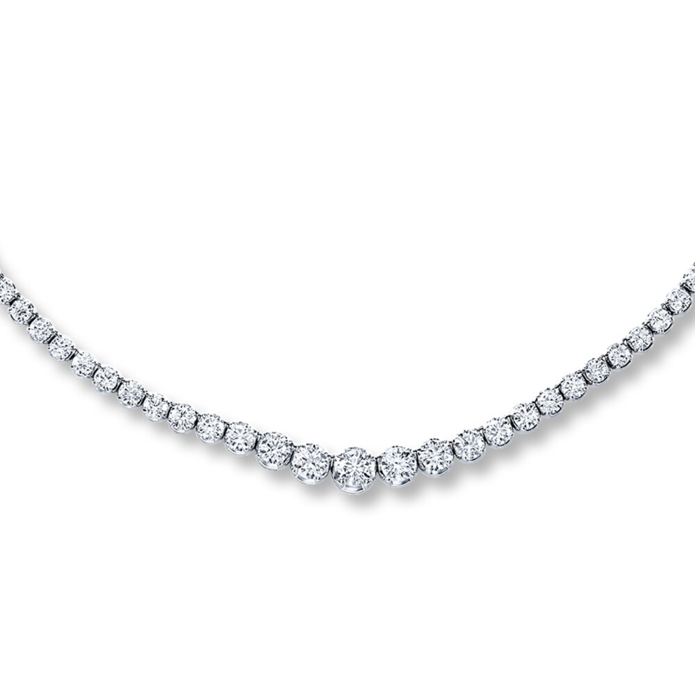 Certified Diamonds 10 ct tw Round 14K White Gold Tennis Necklace 91djKjiK