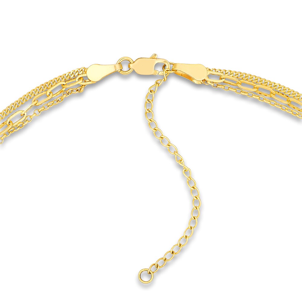 Paperclip, Curb & Rolo Chain Necklace 14K Yellow Gold 924FjVUe