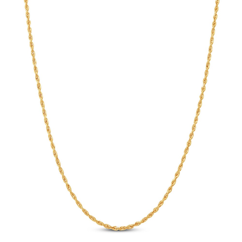 Glitter Rope Chain Necklace 14K Yellow Gold 22\" 92YqnblB