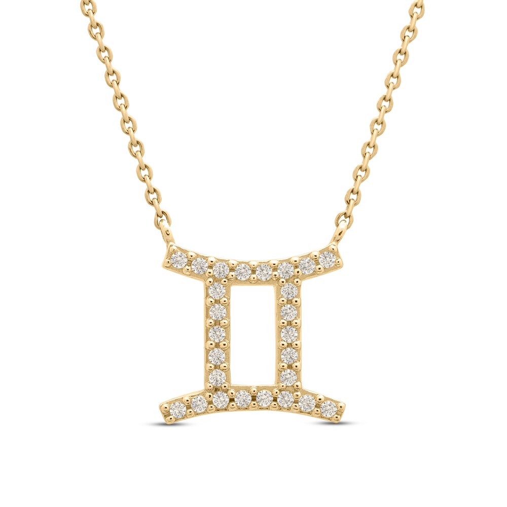 Diamond Gemini Necklace 1/10 ct tw 10K Yellow Gold 95DZ2fWu