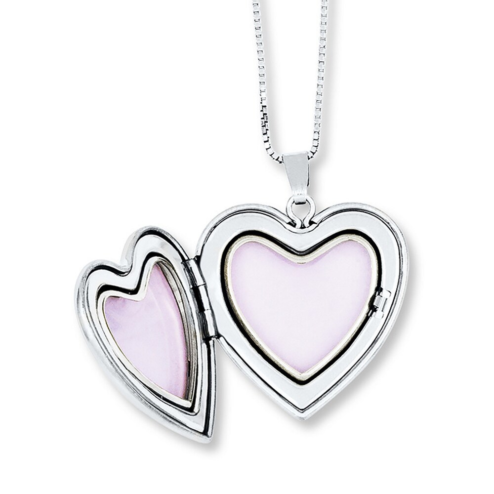 Mother/Daughter Necklaces Heart with Rose Sterling Silver 98xIHuQy