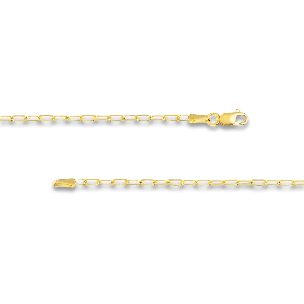 Paper Clip Chain Necklace 18K Yellow Gold 24\" 1.95mm 9AZPz6dN