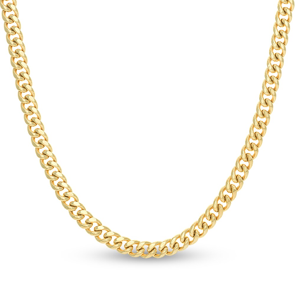 Men's Cuban Link Necklace 14K Yellow Gold 22" 9D6vOBFt