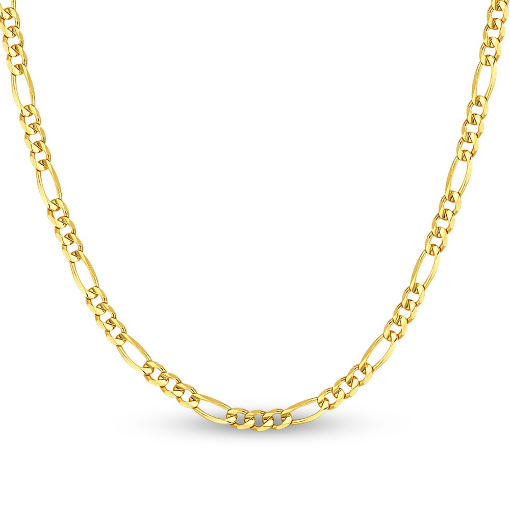 Figaro Chain Necklace 14K Yellow Gold 24" 9GS7qMQz